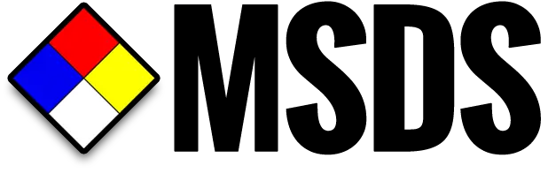 GHS-compliant MSDS diamond symbol with red/yellow/blue/white quadrants and bold "MSDS" text, indicating industrial battery chemical safety documentation standards