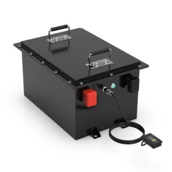 Black industrial control unit with silver carrying handles, red interface modules, and multi-port connectivity. fsebattery's heavy-duty electronic equipment featuring shock-resistant casing and modular component design isolated on white background