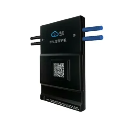 ​​FSEbattery JK BMS protection board model BD6A24S15P with black PCB, blue connectors, B- terminals, QR code, and Chinese markings for 6S lithium battery management.